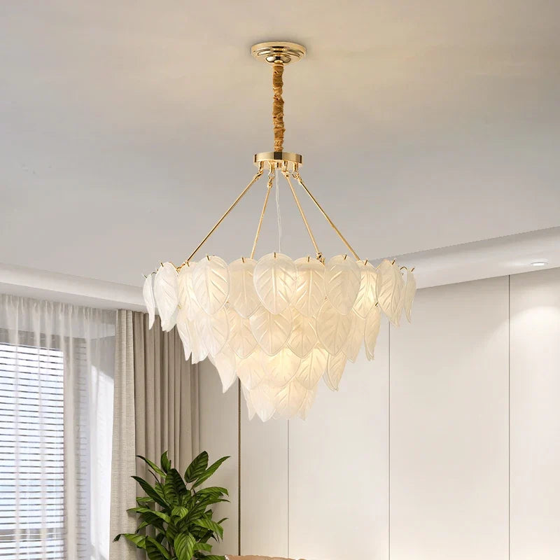 lustre en cristal doré pour décoration intérieure moderne