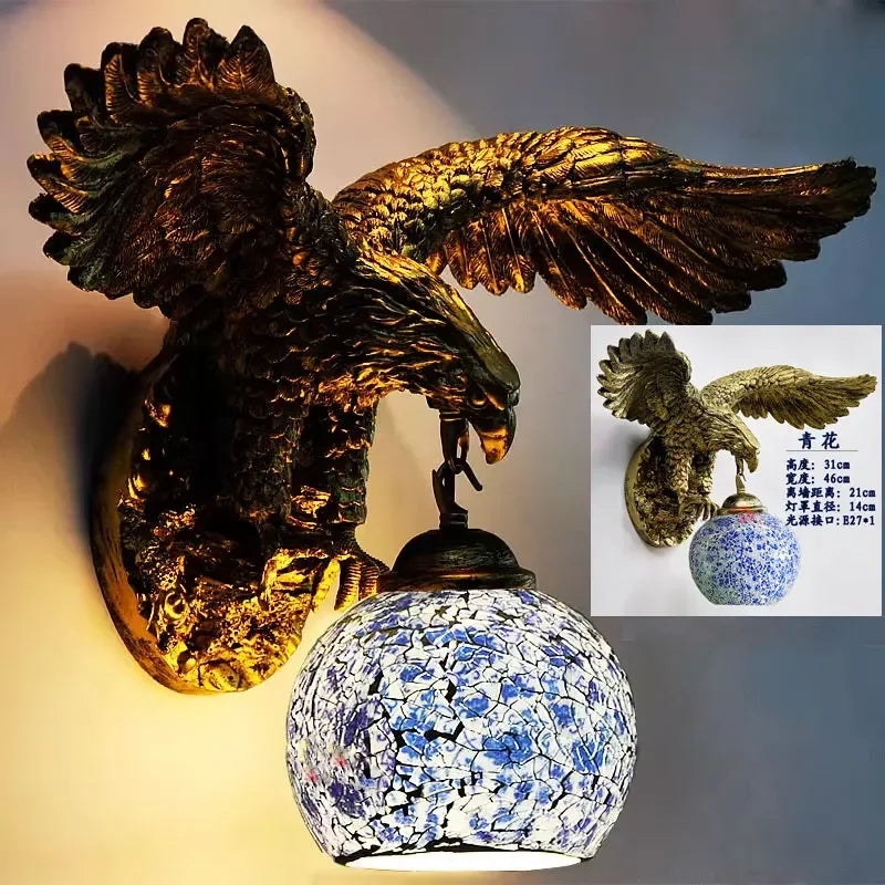 applique murale eagle décoration rétro bohème lumineuse artistique