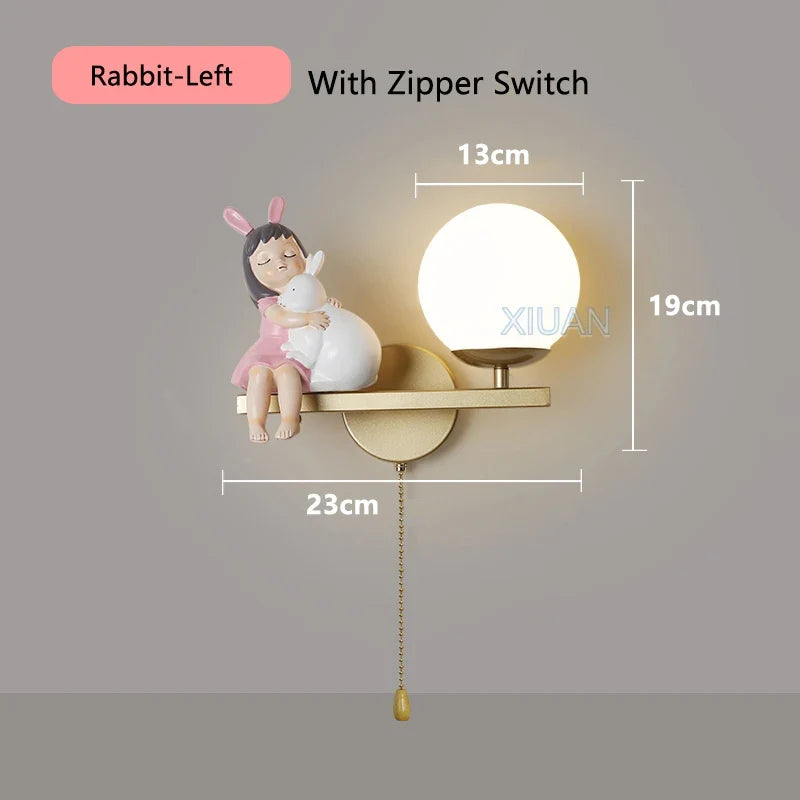 applique murale licorne rose pour chambre d'enfant