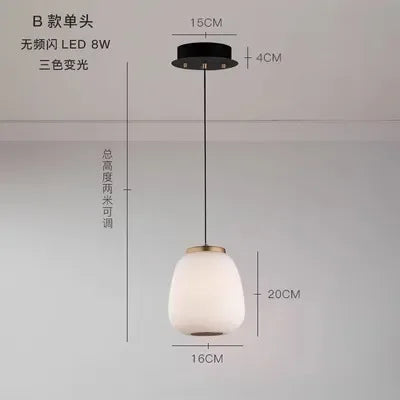 suspension moderne en verre laiteux pour intérieur élégant