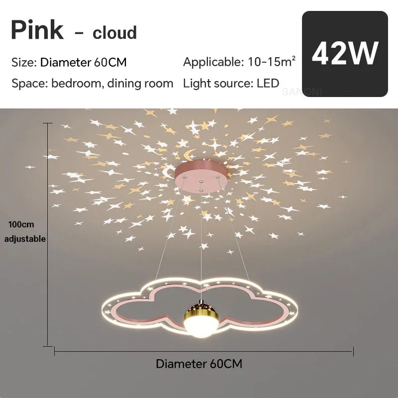 lustre led moderne nuage fleur éclairage ciel étoilé intérieur
