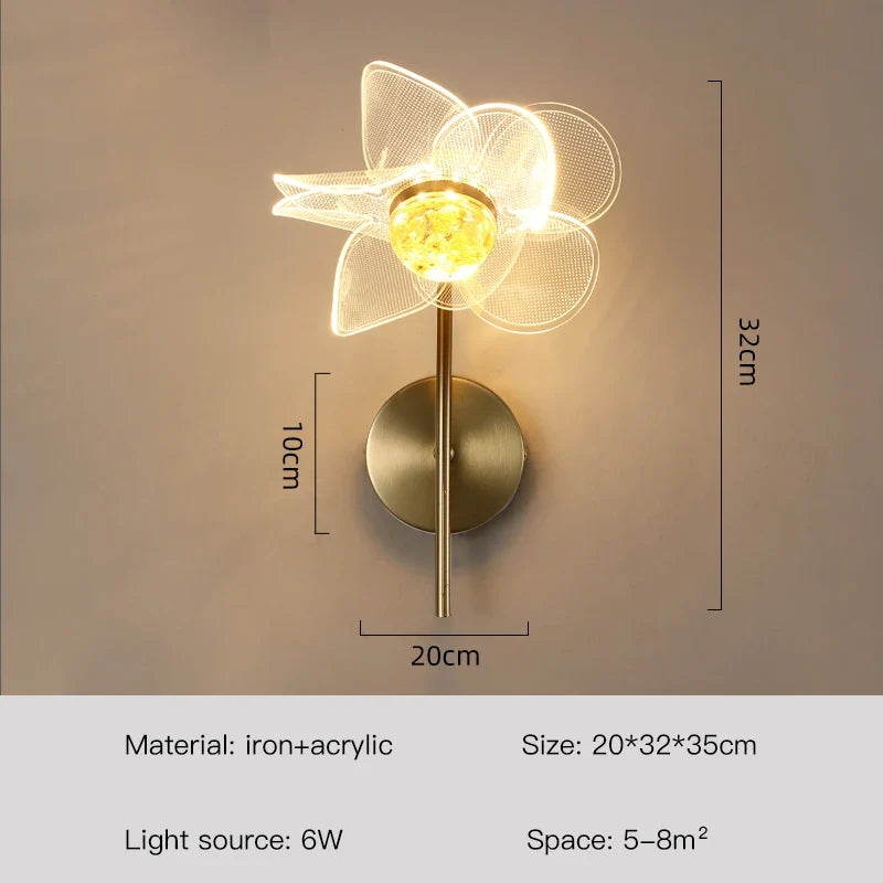 applique murale fleur pour éclairage doux et décoratif