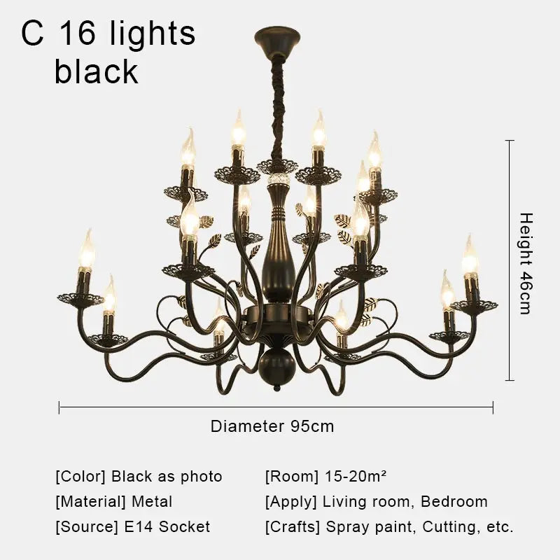 lustre rétro en tissu pour décoration intérieure campagne