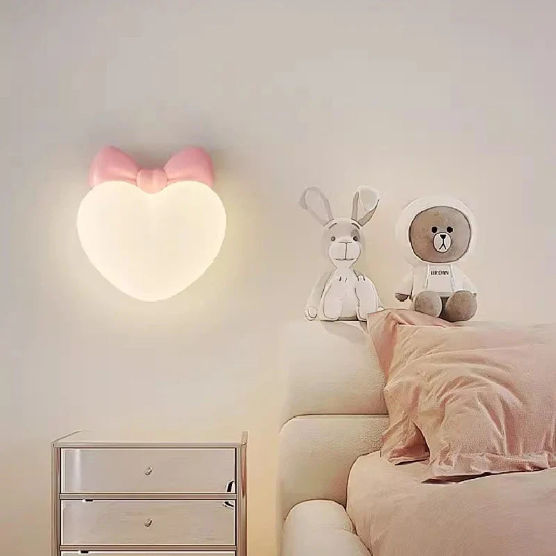 applique murale led en forme de cœur pour chambre d'enfant