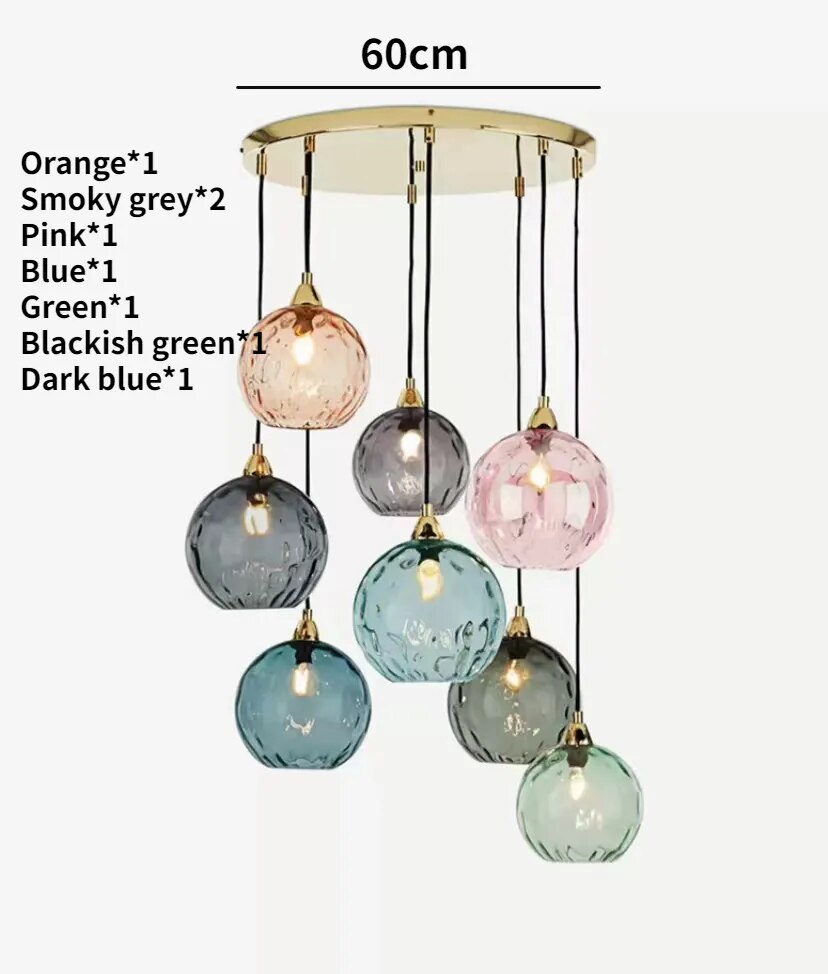 lustre verre coloré nordique moderne grain eau