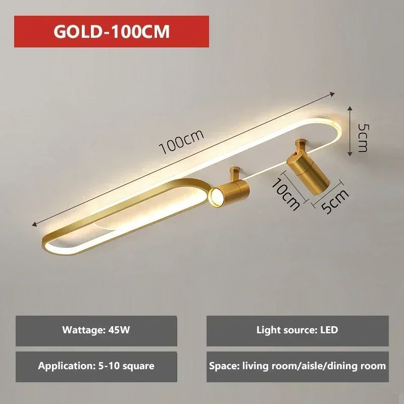 plafonnier moderne à leds avec projecteur pour décoration maison