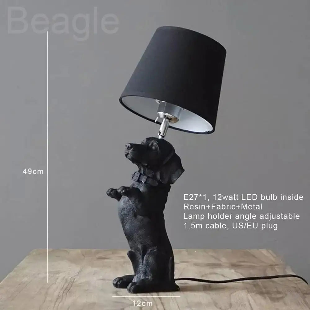 lampe de table led moderne design chiot nordique pour enfants