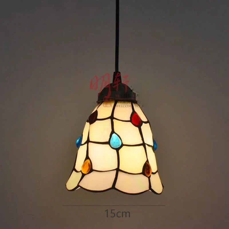 suspension tiffany vitrail pteris luminaire décoratif pour intérieur