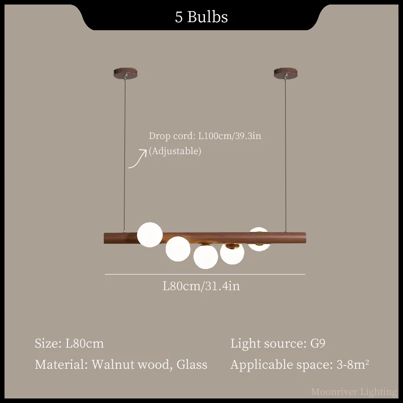 suspension bois minimaliste led style moderne