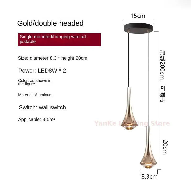 Bedroom bedside chandelier modern simple can lift creative light luxury main bed headlamp small chandelier restaurant chandelier