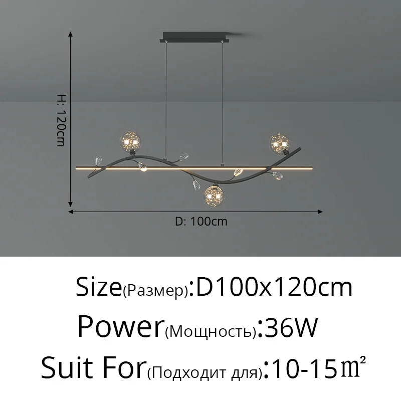 lustre moderne luxe en verre étoilé pour intérieur
