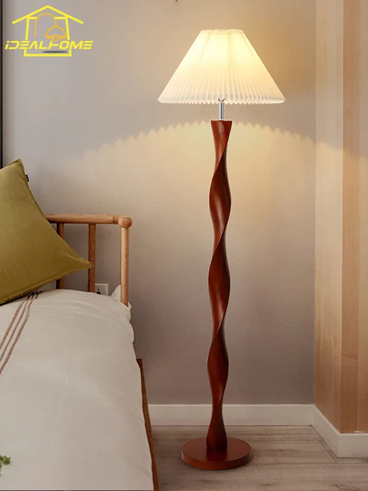 lampadaire rétro classique en bois pour déco élégante