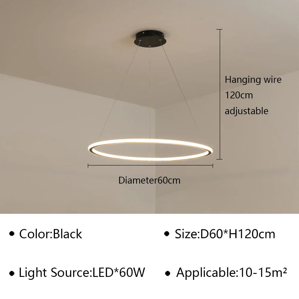 suspension moderne à LED pour décoration intérieure élégante