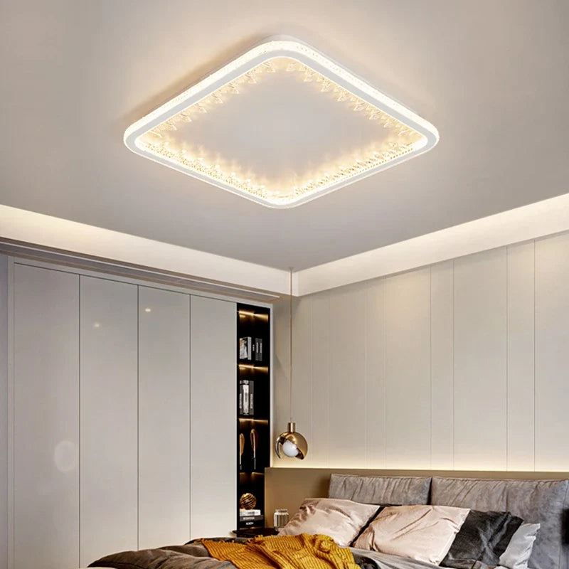 plafonnier moderne à leds avec télécommande design créatif intérieur