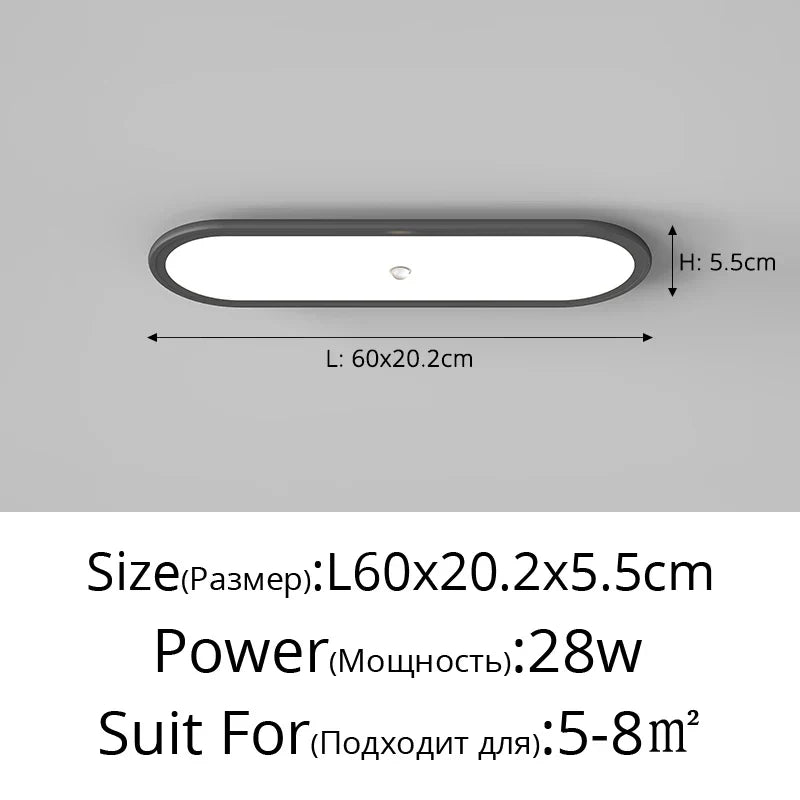 plafonnier led ultra-mince avec capteur de corps humain