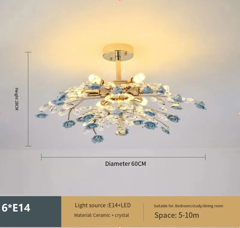 plafonnier moderne en céramique cristal pour intérieur élégant