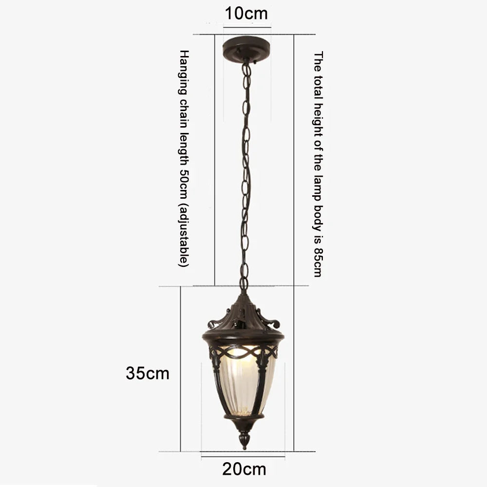 lustre extérieur rétro pour jardin et espaces extérieurs