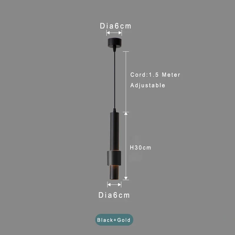 Lamp Modern LED Pendant Light Fixtures, 1-Light Adjustable Cylindrical Ceiling Hanging Light, Black And White Finish Mini Penda