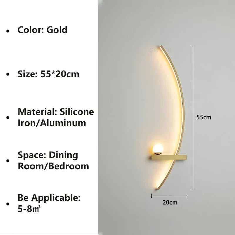 applique murale led nordique rayée pour décoration intérieure