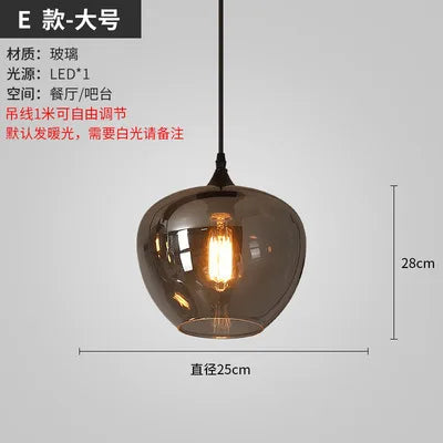 lustre nordique en verre pour éclairage moderne de restaurant et café
