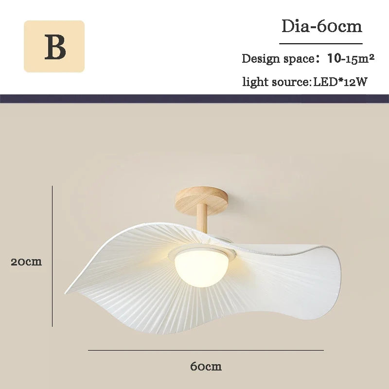 lustre moderne en bois et tissu pour décoration intérieure nordique