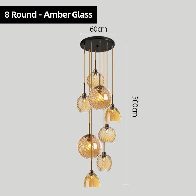 lustre en verre moderne pour bar restaurant hôtel villa