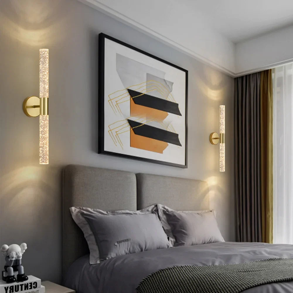 applique murale led double tête moderne cristal bulle
