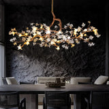 lustre retro en cuivre style chinois en forme de branche