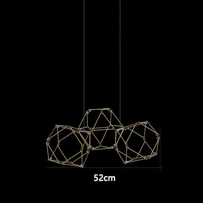 lustre luciole polygonal design nordique en acier inoxydable