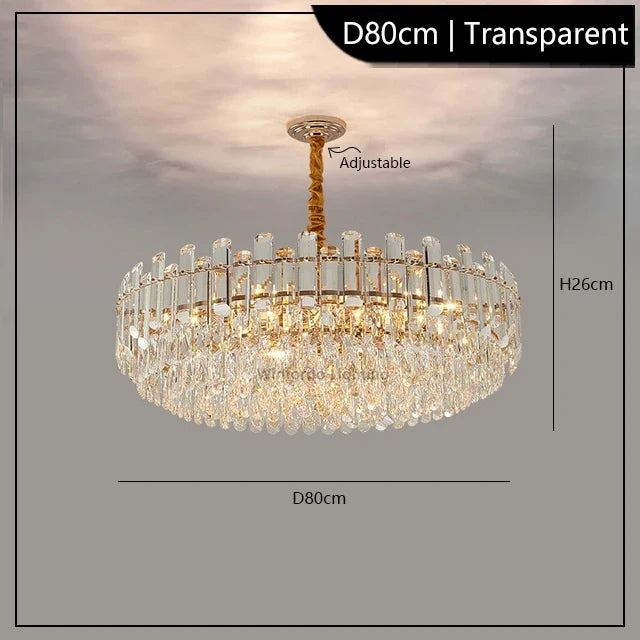 lustre led de luxe en cristal moderne 	 en stock