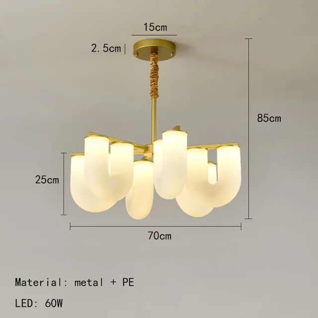 lustre moderne en acrylique et métal doré pour intérieur élégant