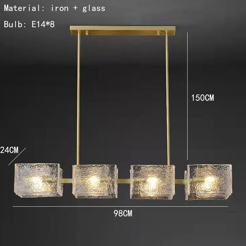 lustre en verre motif eau pour décoration intérieure style créatif