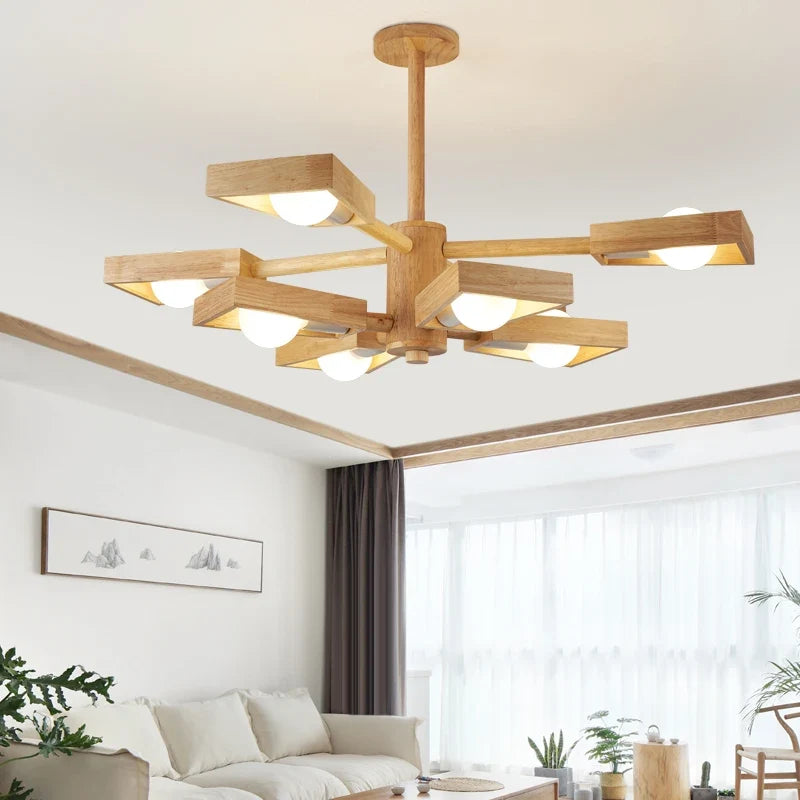 lustre suspendu en bois d'éclairage d'arbre nordique pour décoration