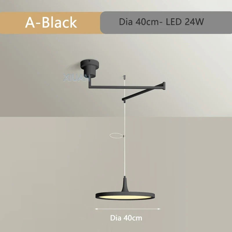 Modern Dining Table Pendant Lamps Swing Arm Hanging Light UFO Chandelier Lamp Restaurant Living Room Bar Kicthen Island Fixture