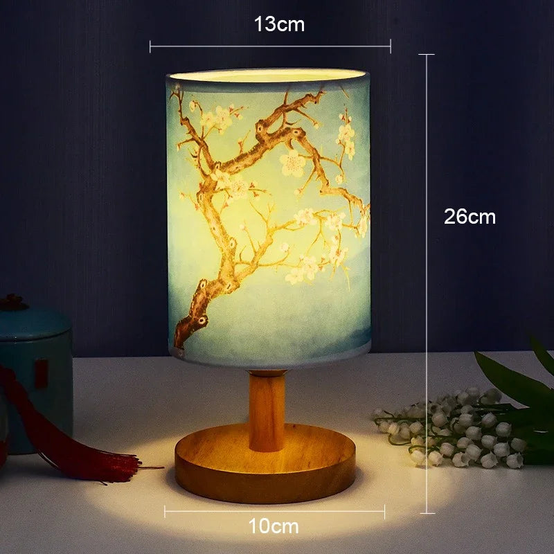lampe de table led fleur de prunier design chinois pour ambiance douce