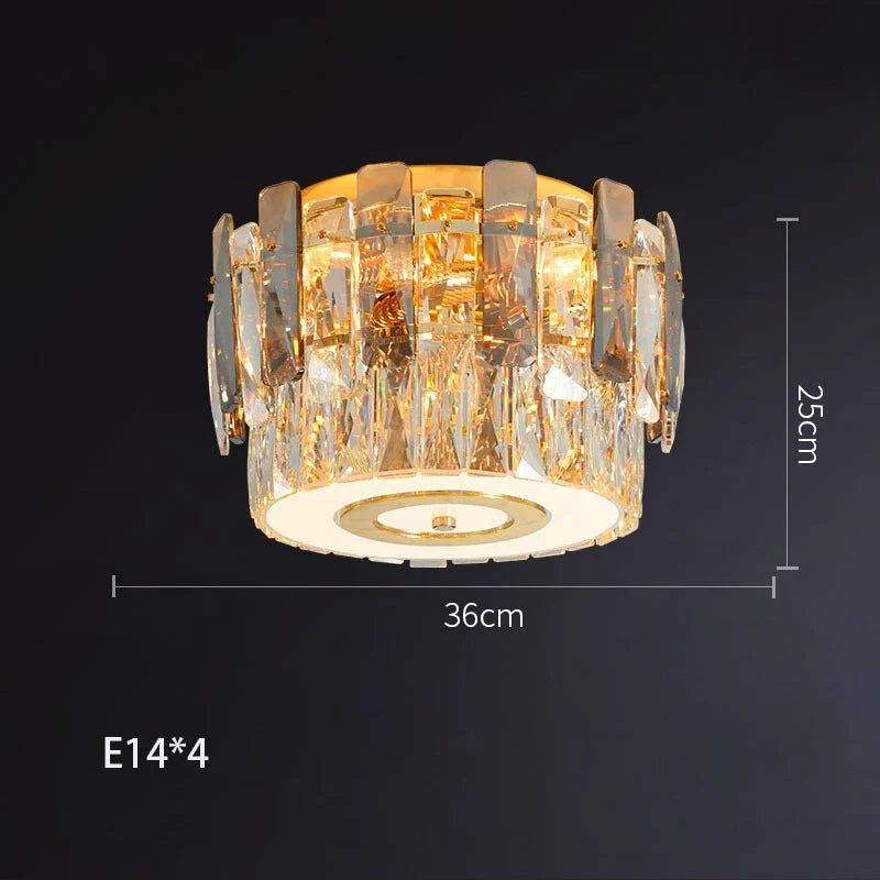 plafonnier led dimmable en verre de cristal rond moderne