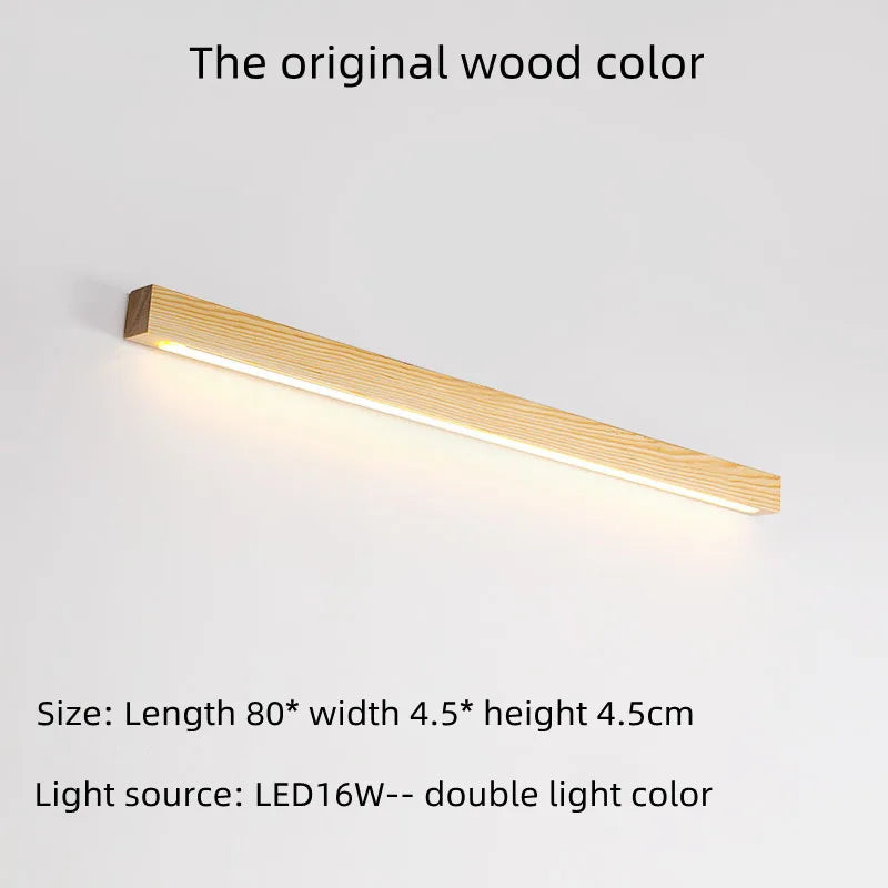 Applique murale LED double couleur en bois de noyer