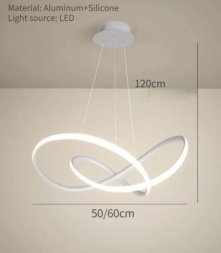 suspension LED torsadée design nordique intensité variable