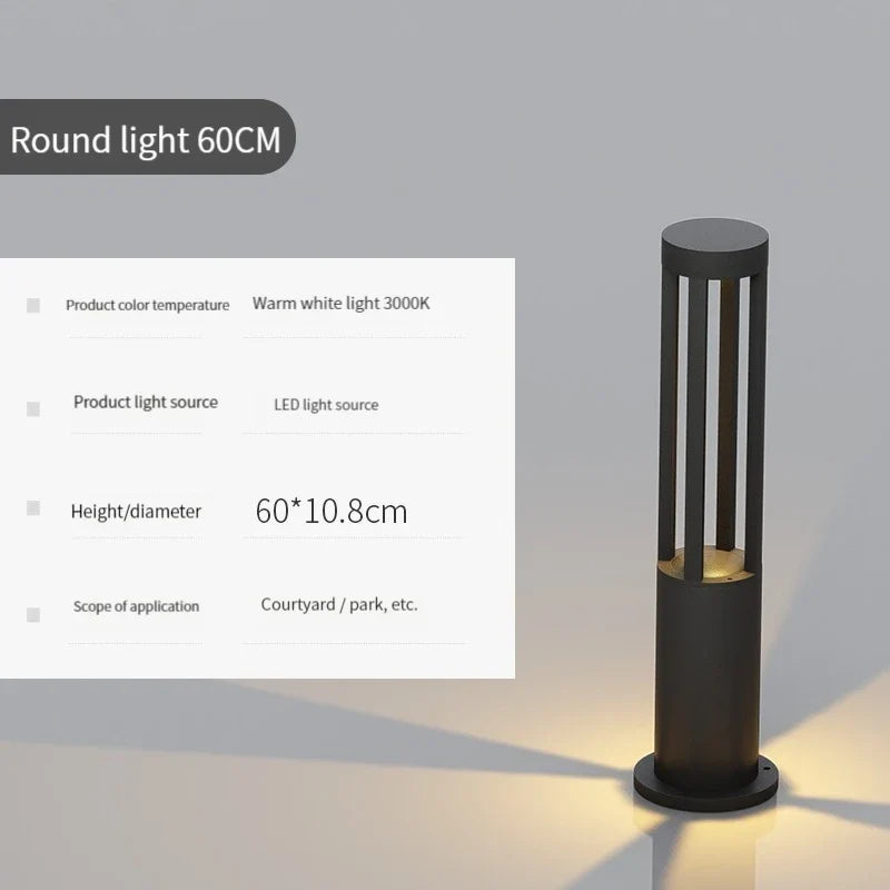 lampe de jardin moderne étanche en aluminium pour extérieur