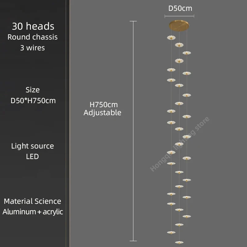 lustre moderne à led pour éclairage intérieur décoratif