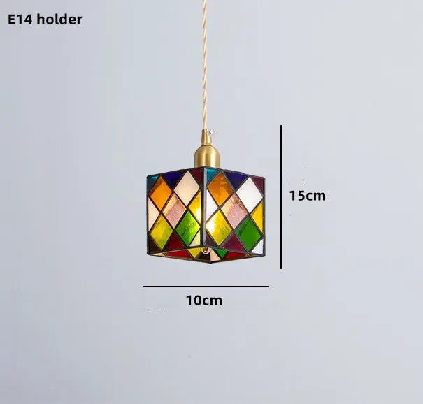 suspension nordique en verre teinté et cuivre élégant