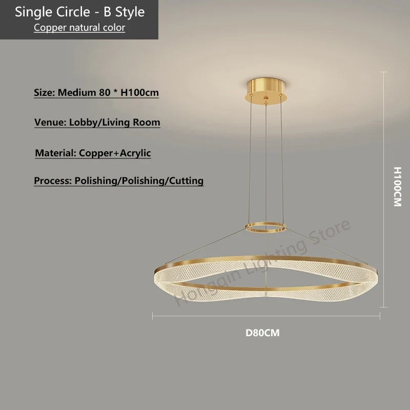 lustre suspendu en acrylique éclairage à led moderne