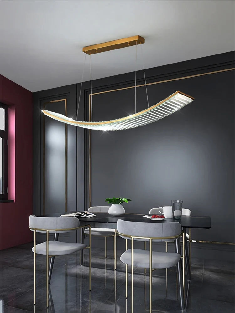 lustre led nordique en cristal pour cuisine moderne