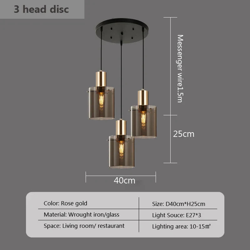 suspension moderne en verre pour éclairage intérieur élégant