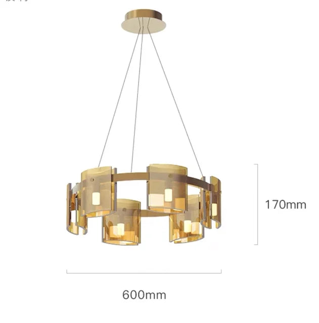 lustre moderne en verre fumé pour une décoration élégante