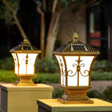 LED Carré Post Pilier Lumière Solaire Porte De Jardin Télécommande Lampe Étanche Vintage Solaire Lumières De Jardin Lumière Solaire Extérieure