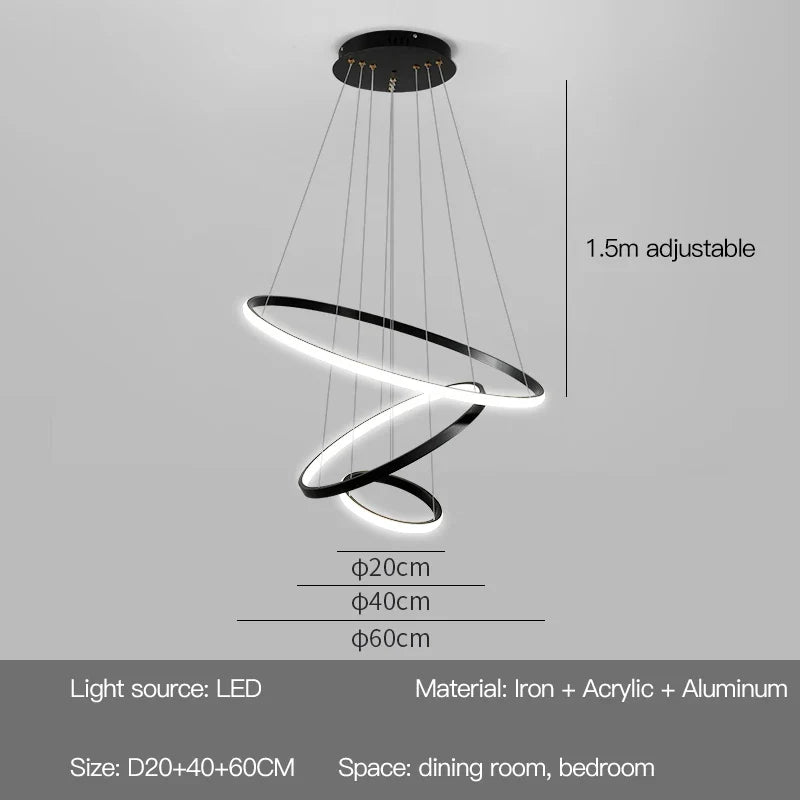 Lustres LED rondes modernes pour salon salle à manger cuisine île Lustre suspension lumières luminaire décor à la maison éclairage intérieur