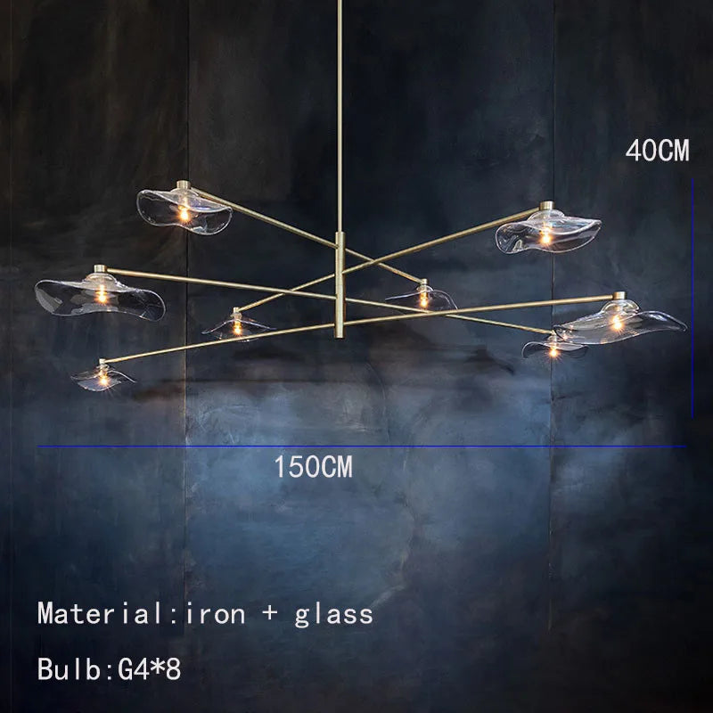 lustre en verre suspension métal ampoule g4 hauteur ajustable