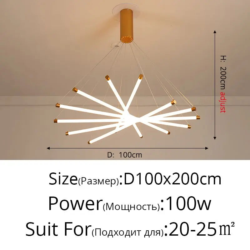 lustre led moderne avec gradation à distance pour intérieur