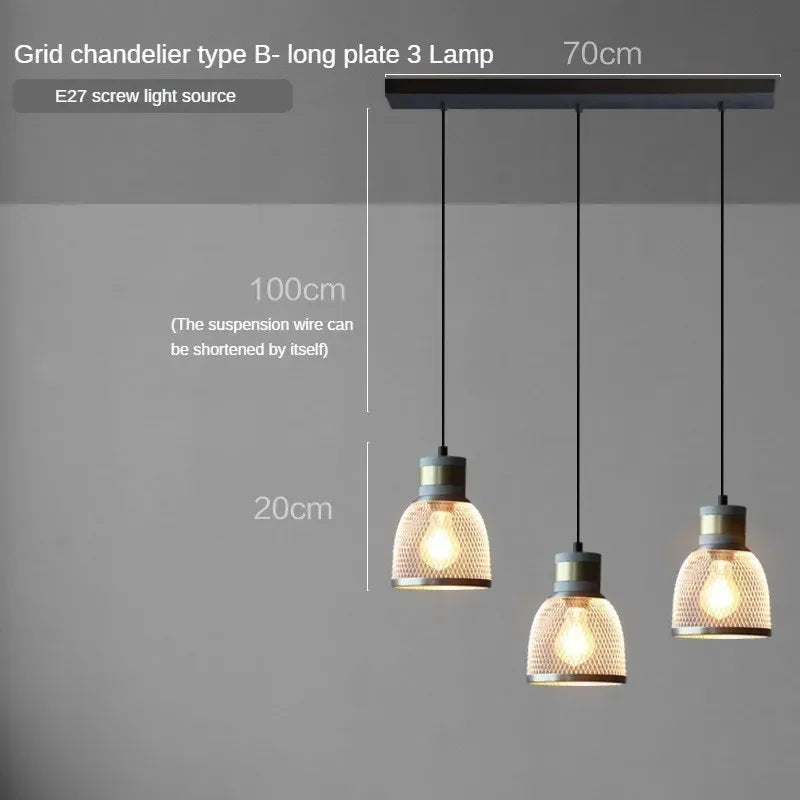 lampes suspendues en ciment pour loft industriel abat-jour en fer forgé